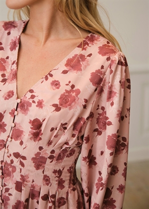 Jellie print kjole Dusty Rose Neo Noir 